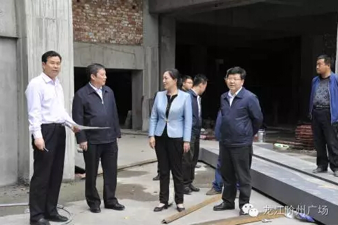 市長陳青，副市長王月成陪同省電力投資集團公司總經(jīng)理李輝一行深入階州廣場視察
